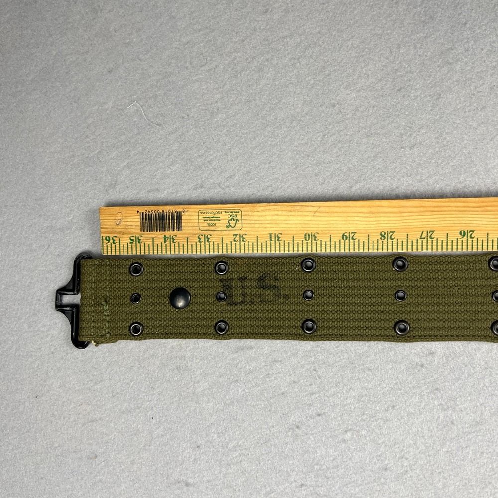 US Military WW1 Pistol Belt Mens 36 Olive Green Canvas Tactical Utility Vintage - Picture 5 of 14